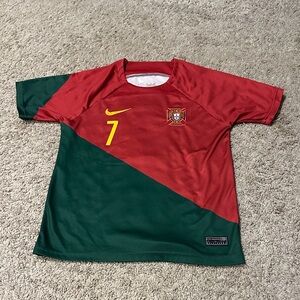Nike Kids Red and Green Jersey